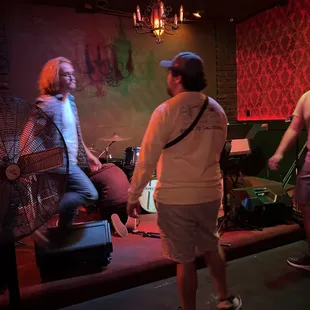 a group of people playing music