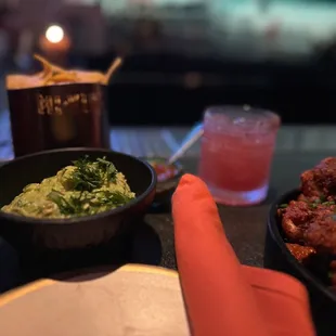 Guacamole and Empanadas de Mariscos
