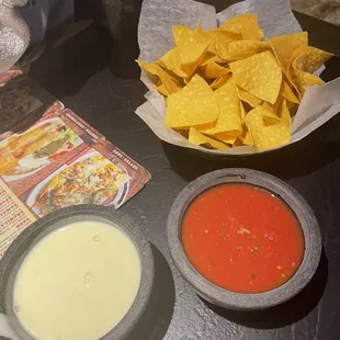 Cheese Dip and Salsa