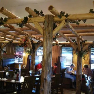 Indoor area made with wooden charm.