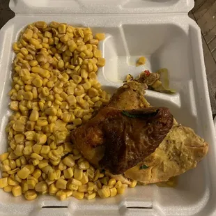 Chicken and 3 orders of corn...