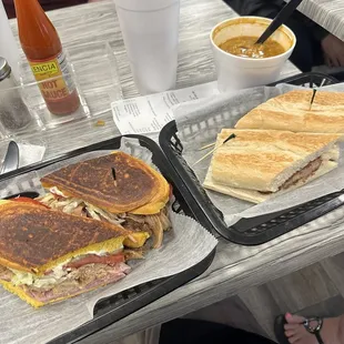 Media Noche and Ham Croquetta sandwich