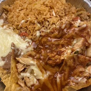 Chilaquiles with the red sauce.