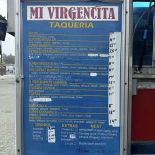 Menu as of 8-17-2024