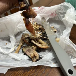 The skin was so dry it was rubbery