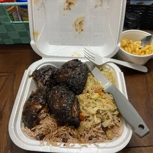 Max and cheese is gross and cabbage was decent.