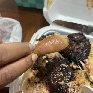 This is the burnt jerk chicken