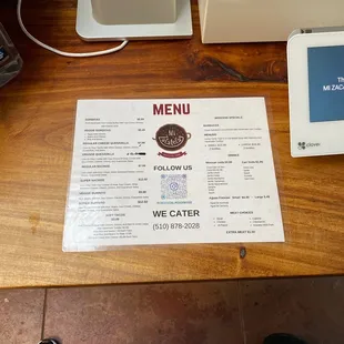 the menu