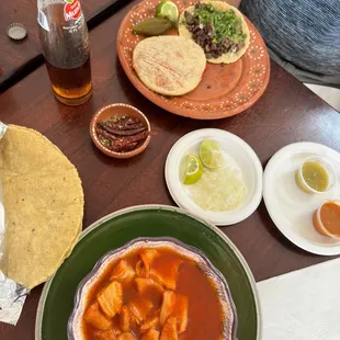 Small Menudo, Gordita, Taco de Asada