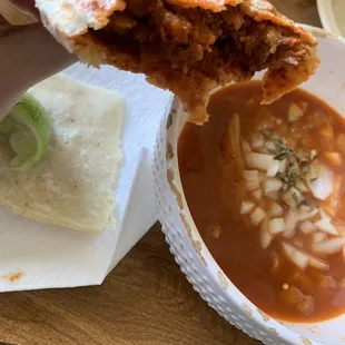 Large Menudo, Gorditas de picadillo