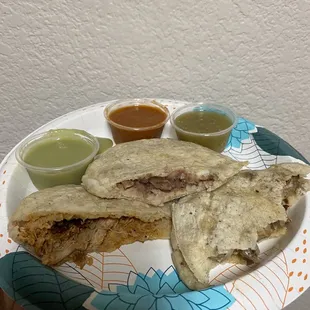 Gorditas and salsa