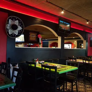 the interior of a mexican restaurant