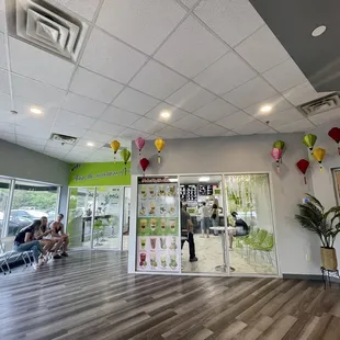 the inside of a salon