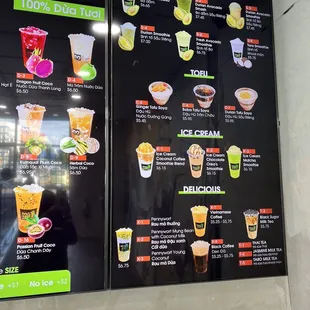 a menu for a fast food restaurant