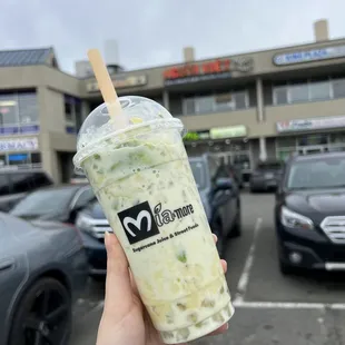 Avocado Durian Smash with crystal boba