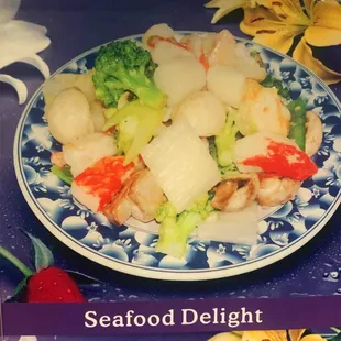 a plate of seafood delight