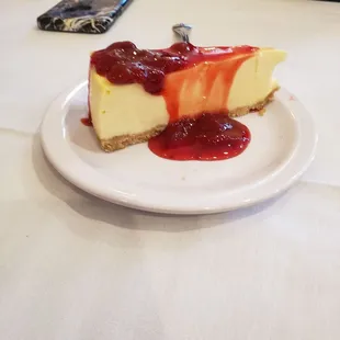 a piece of cheesecake on a plate