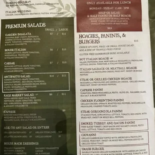 Current menu