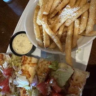 Italian hoagie and truffle fries