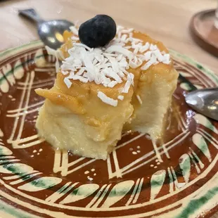 Coconut flan (after some bites)