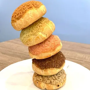 a stack of donuts