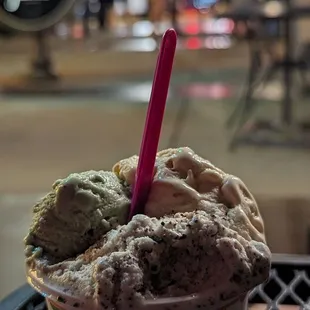 Post walk gelato with friends. Mint chip, Oreo and tiramisu