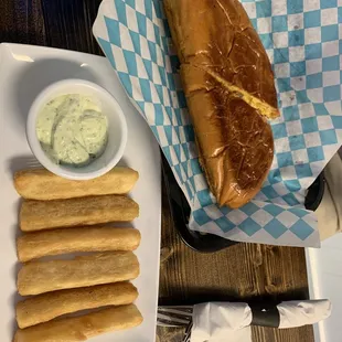 Yuca fries with an awesome garlicky dipping sauce