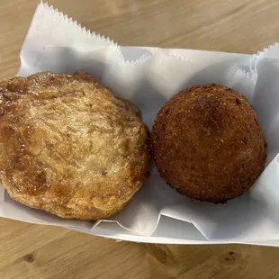 Pastelitos- beef (left) $2.95 &amp; Papa Rellena (Right) $3.95
