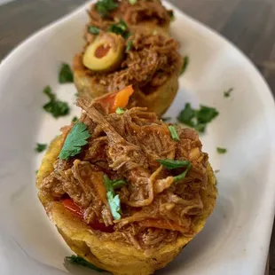 a plate of pulled pork