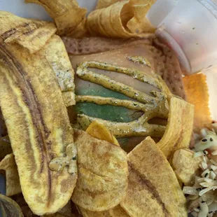 Crabcake Empanada with plantain chip