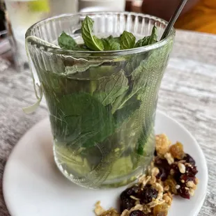 Hot Green Tea with Fresh Mint