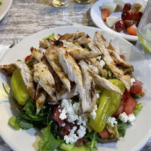 Greek Salad with Chicken Salad