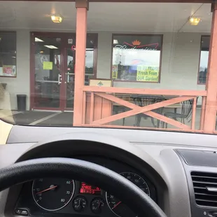 a view from inside of a car