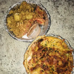 Fried lobster tail w/seafood Mac n Cheese