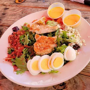 Cobb salad with grilled chicken and honey mustard