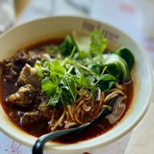 Spicy beef noodle soup