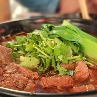 SPICY BEEF SOUP NOODLES ($14)