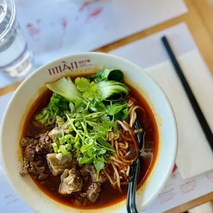 Spicy beef noodle soup