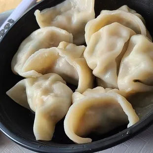 Pork/shrimp/chive dumplings.
