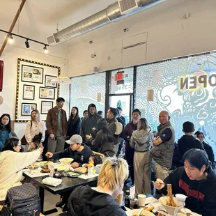 Crowd waiting for us when we were done (with more outside)! Around noon on a Saturday