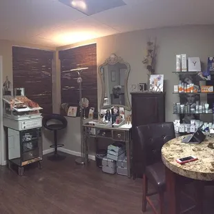 This is where you can get your make up done and also buy skin products