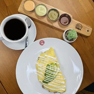 Triple meat omelette added sour cream