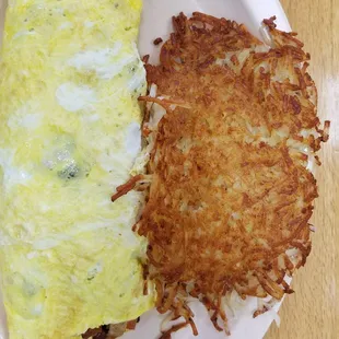 Super omelette with hash browns