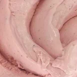 Strawberry Ice Cream made with real strawberry.