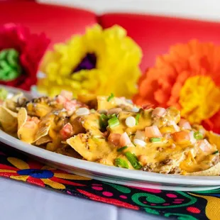 a plate of nachos