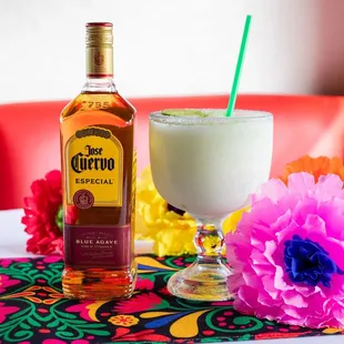 a margarita and a bottle