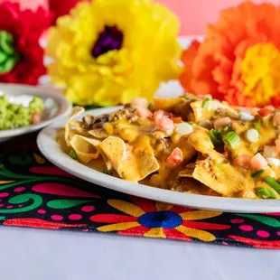 a plate of nachos