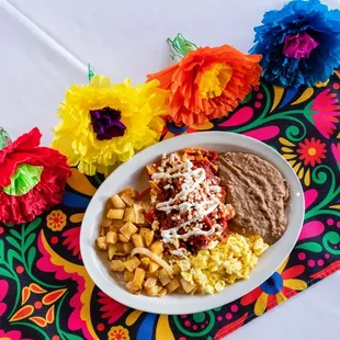 a bowl of food on a table