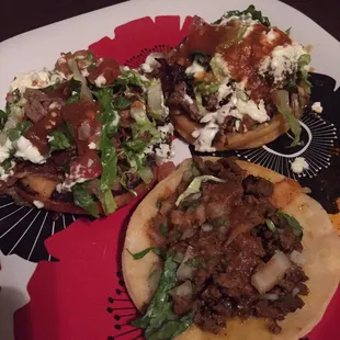 Carnitas sopes and al pastor taco to die for!