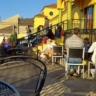 people sitting outside